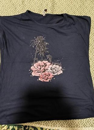 Футболка темно-синя