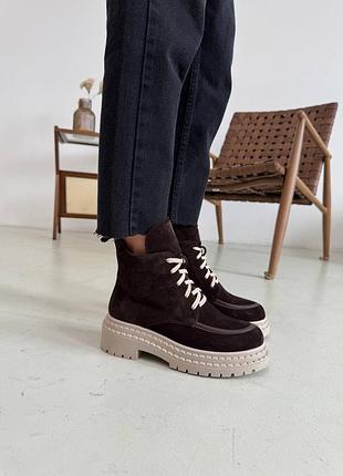 Жіночі замшеві зимові черевики