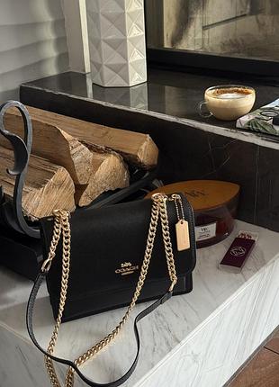 Сумка coach mini klare crossbody in signature canvas black/gold