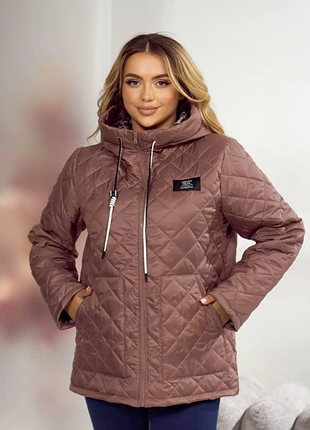 Куртка женская плащевка с капюшоном батал 4 цвета rin844-4423aве