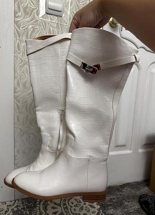 Сапожки білі hermes