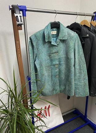 Шкіряна куртка jean guise leather вінтаж ретро змія осінь весна кожа