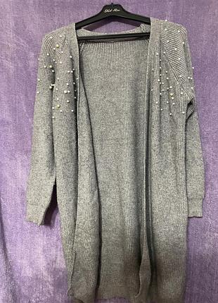 Подовжений теплий кардиган xs-s