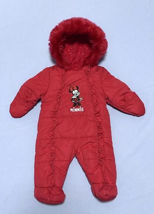Детский теплый комбинезон disney для младенца малышей на выписку 0-1 месяц 56 см рост.