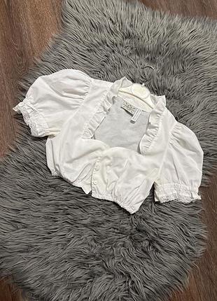 Вишуканий стильний топ блуза вкорочена на гадзиках