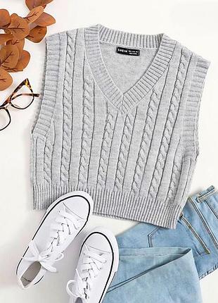 Базовий вкорочений топ/кофта/жилет/жилетка від shein, на р. xs/s/m 💔