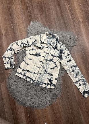 Стильний піджак куртка в принт джинсова