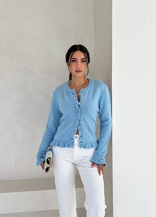 Женский кардиган кофта на пуговицах белый, красный, голубой, желтый, серый, розовый нарядный кардиган