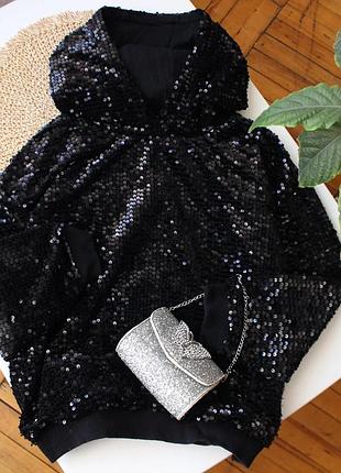 Шикарное велюровое худи в пайетки next 12 лет