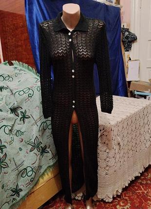 Черный кардиган 78%акрил+сиенон