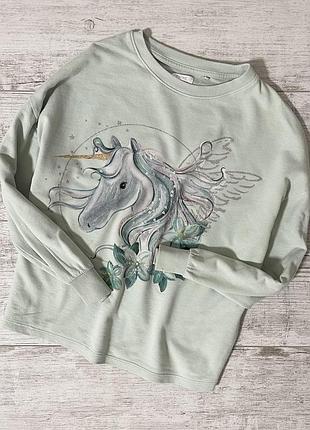 Світшот для дівчинки 7 років некст принт єдиноріг