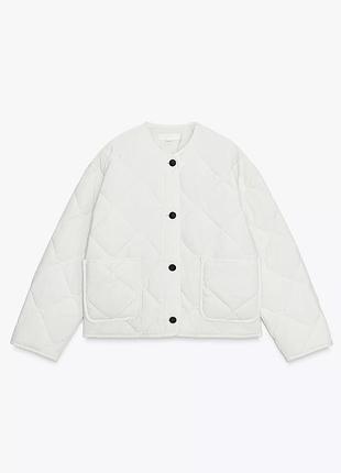 Жіноча куртка -жакет zara молочного кольру в розмірі xs 9