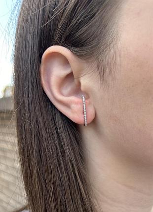 Срібні сережки з фіанітами 925