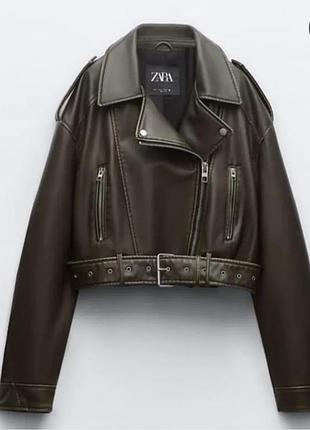 Косуха кожаная курточка от zara