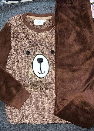 Пижама плюш мешетка/наверх размер: 110/116 122/128