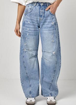 Джинси жіночі  вaggy з рваним ефектом