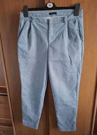 Стильные брючки в полосочку стрейчевые р 48
