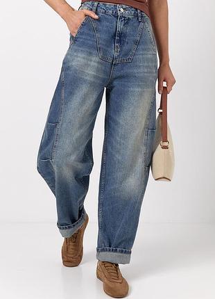 Джинси baggy з кокеткою та декоративними швами