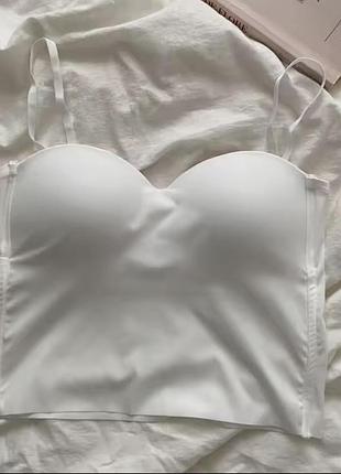 Топ білий  на бретельках