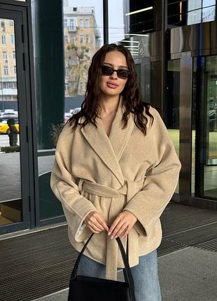 Пальто полупальто под пояс шерсть