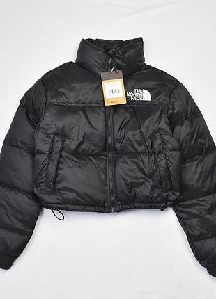 Нова жіноча зимня об'ємна чорна пухова куртка the north face s