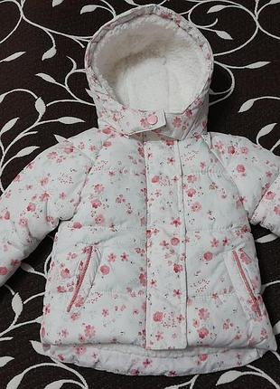 Куртка на синтепоне и на меху на девочку 6-9 месяцев, фирмы primark