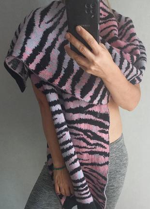 Коллекционный палантин 100% шерсть с расцветкой зебра