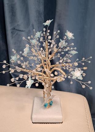 Дерево счастья с топазой 21 см/топазовая свадьбы