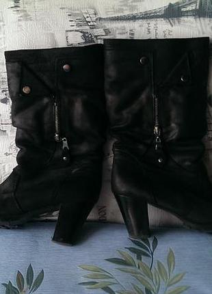 Кожаные сапожки laura gali iano 38р. на каблуку