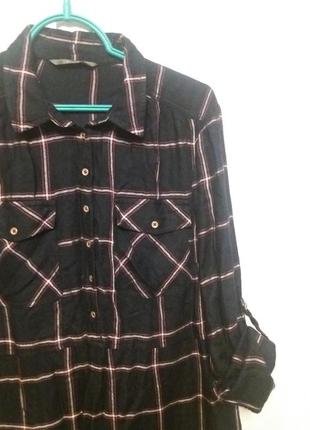 Віскозне сукня-сорочка в клітку