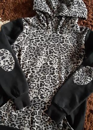 Тёплое флисовое худи больших размеров.