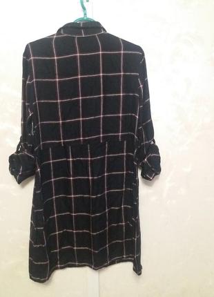 Віскозне сукня-сорочка в клітку