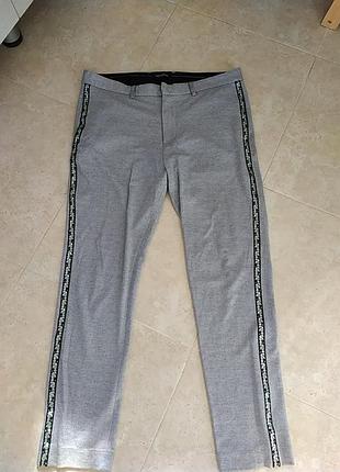 Брюки женские серые трикотажные базовые