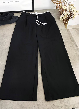Стильные брюки с контрасным поясом zara