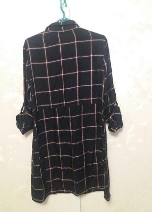 Віскозне сукня-сорочка в клітку