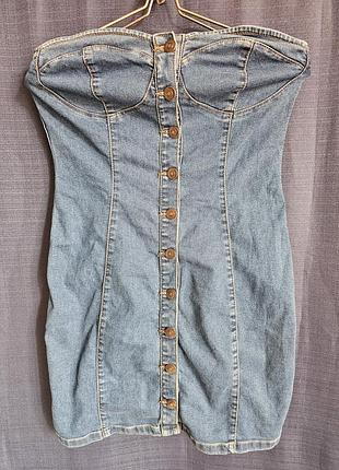 Джинсовое платье бюстье