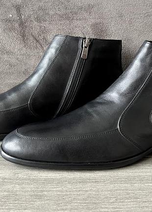 Gabrielli р 44 итальялия зимние мужские ботинки черные классические на меху зимние ботинки полусапожки сапожки сапоги