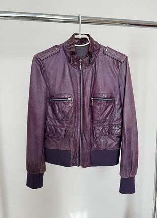 Куртка жіноча шкіряна фіолетова s-m