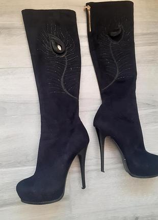 Ботфорты замшевые