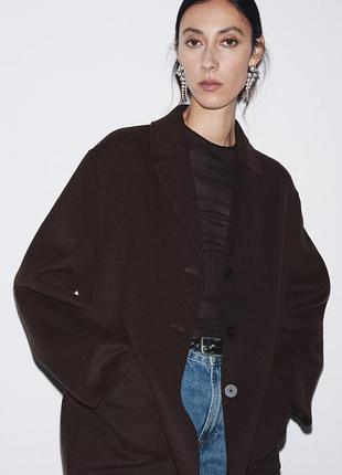 Блейзер жіночий коричневий вовняний zara new