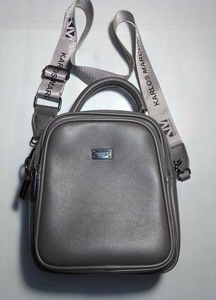 Коричневая какао сумка а5 девочке 5 отделов на молнии, карманы, ручка через плечо, кожзам