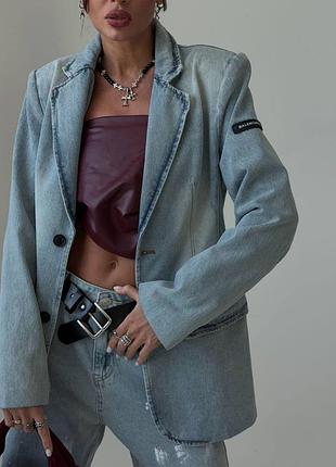 Жіночий люксовий джинсовий піджак в•а•l•e•n•с•і•a•g•а