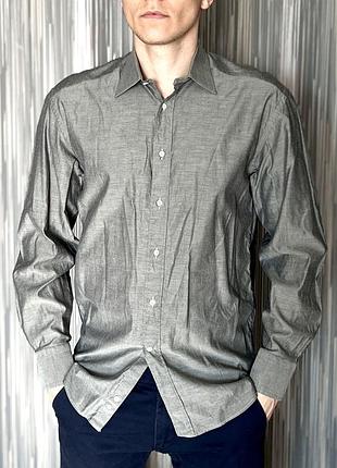 Чоловіча сорочка canali made in italy у сірому кольорі s розмір