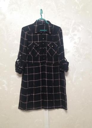 Віскозне сукня-сорочка в клітку