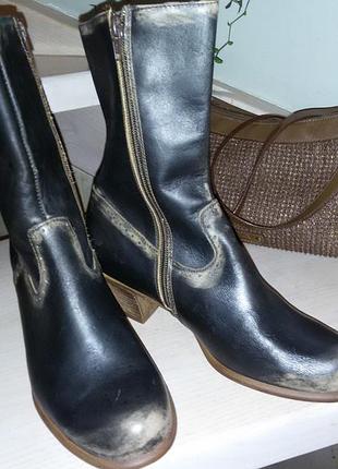 Peperoni(italy)- новые стильные кожаные сапоги в стиле винтаж, размер 39(25,3см)
