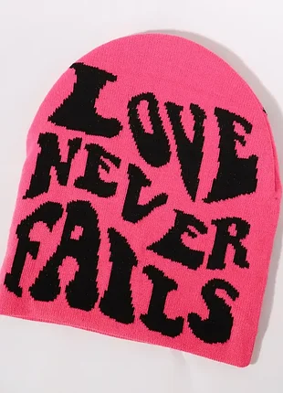 Мужская / женская / унисекс зимняя шапка y2k love never fails
