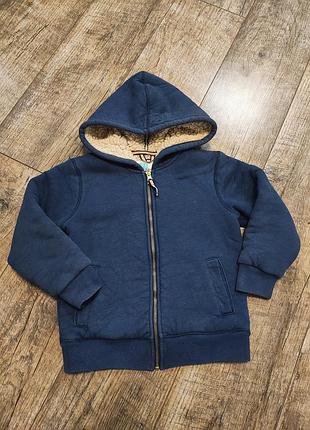 Толстовка, худи, кофта на меху, на молнии, boden, р. 104-110, 4-5 года