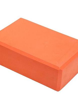 Оранжевый фитнес-блок rao 23x15x7.5 см для ярких занятий