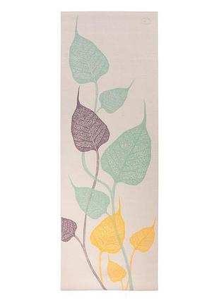 Коврик для фитнеса bodhi leela collection leaves 3c серебряное облако, 183x60x0.45 см