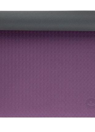 Фиолетовый фитнес-коврик tpe flow bodhi размером 183x60x0.5 см.